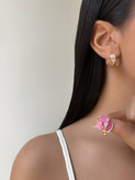 گوشواره رادیوم میخ استیل طرح گل
