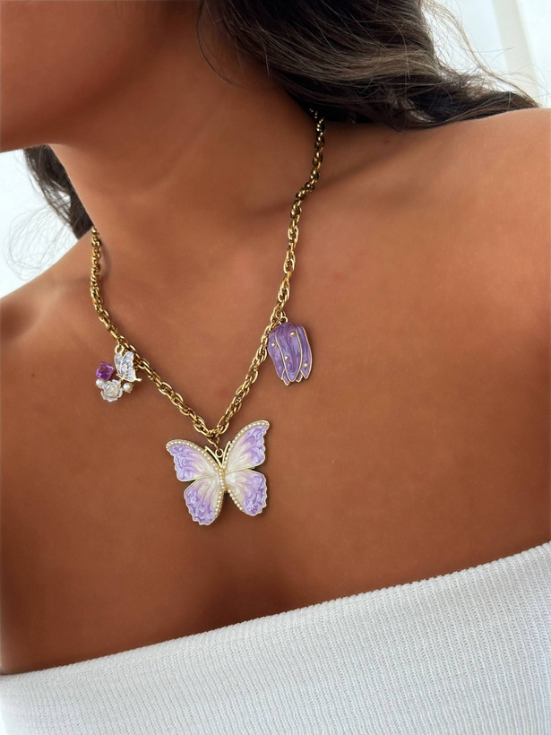 گردنبند چارم استیل رنگ ثابت